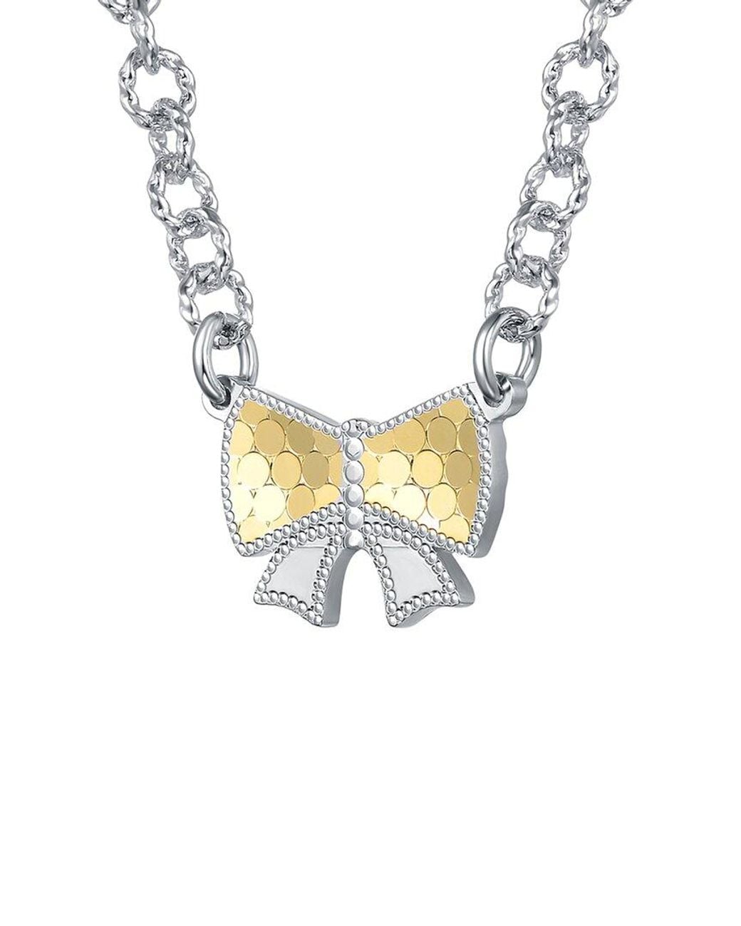 Rachel Glauber Metallic Cz Chain Necklace