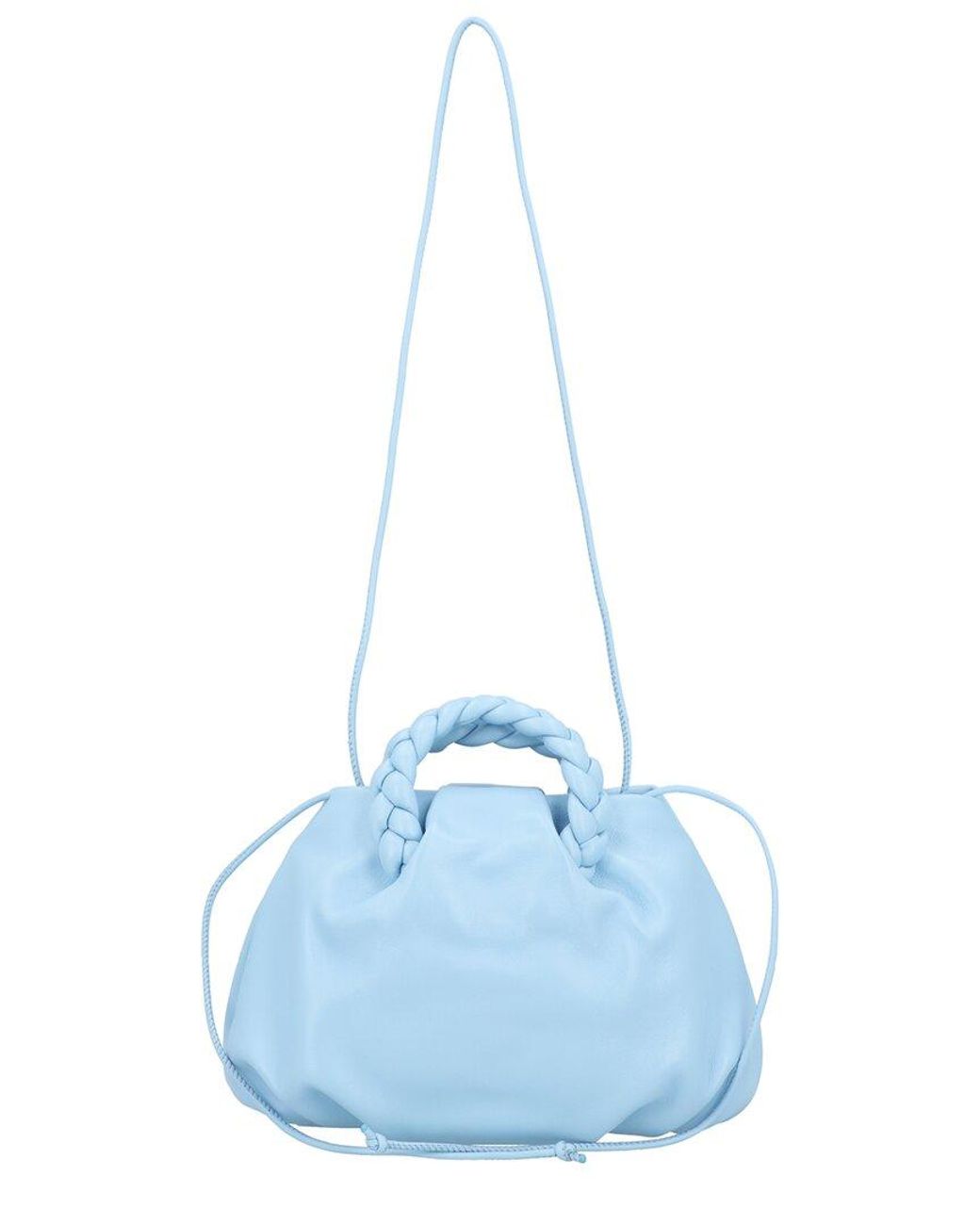 Hereu Blue Bombon Leather Top Handle Bag