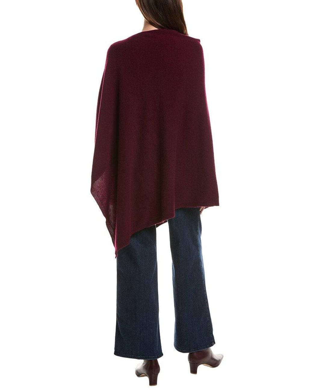Sofiacashmere Red Sofiacashmere Button Shoulder Cashmere Wrap