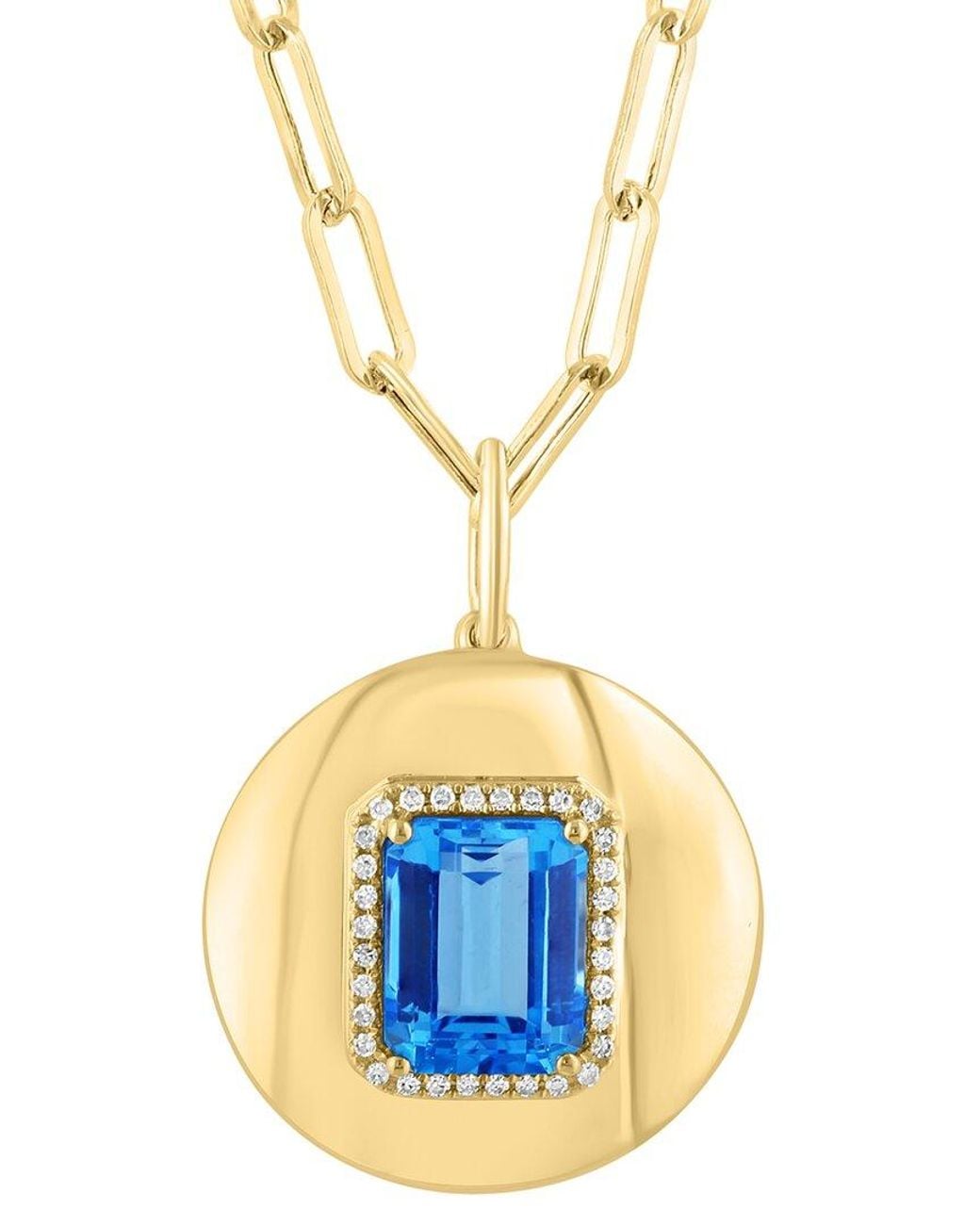 Effy Fine Jewelry Metallic 14K 2.99 Ct. Tw. Diamond & Topaz Necklace