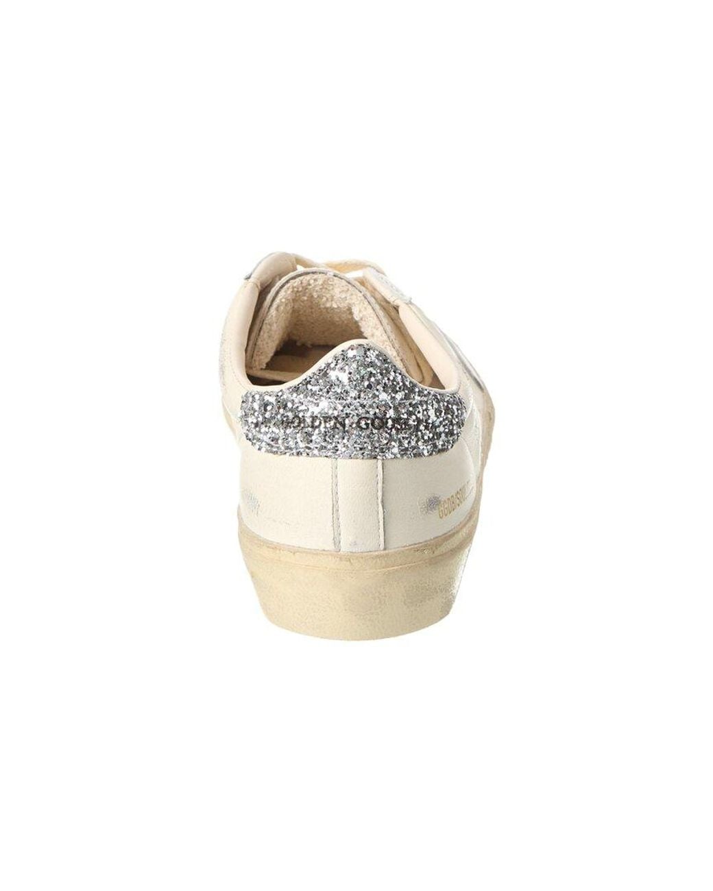 Golden Goose Deluxe Brand White Soul-star Leather & Glitter Sneaker