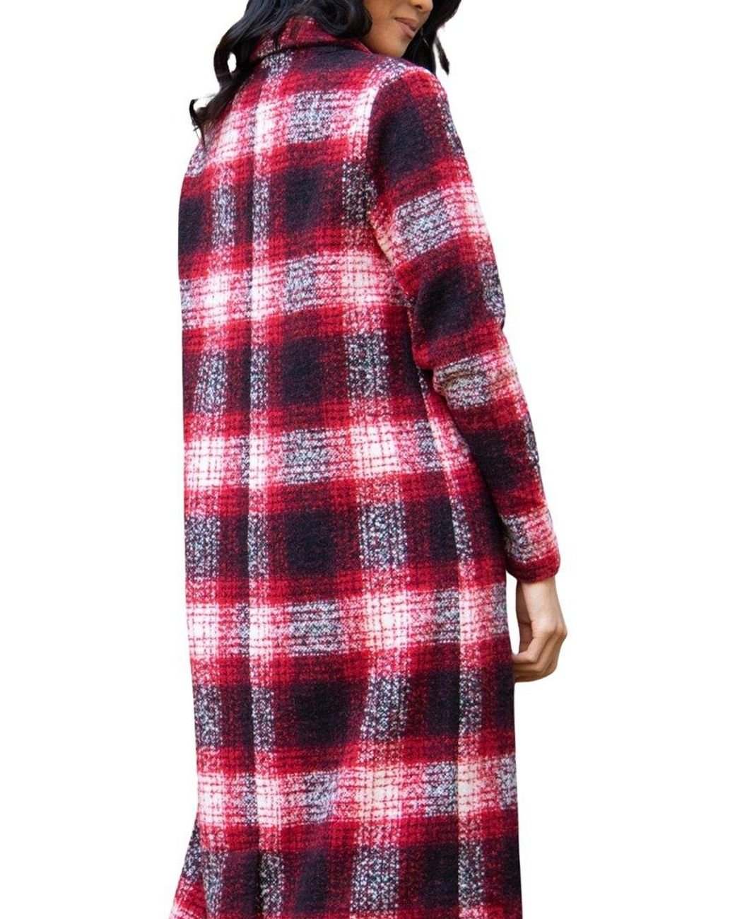 Plaid wool blend coat sale