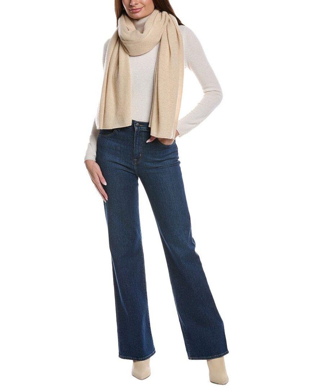 Phenix Blue Solid Jersey Cashmere Wrap