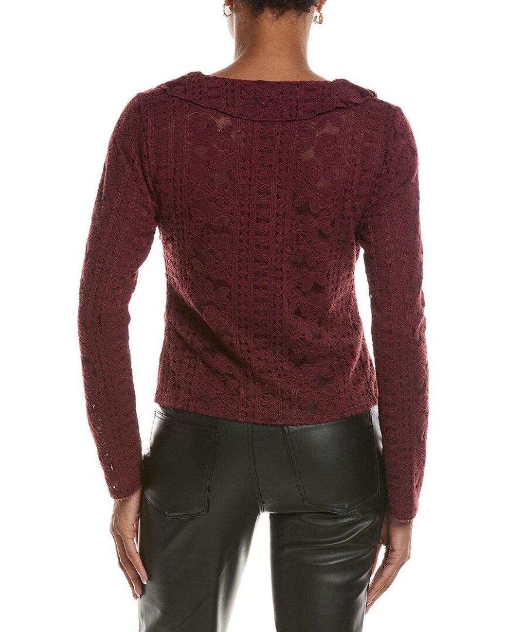 7 For All Mankind Red Sweater Blouse