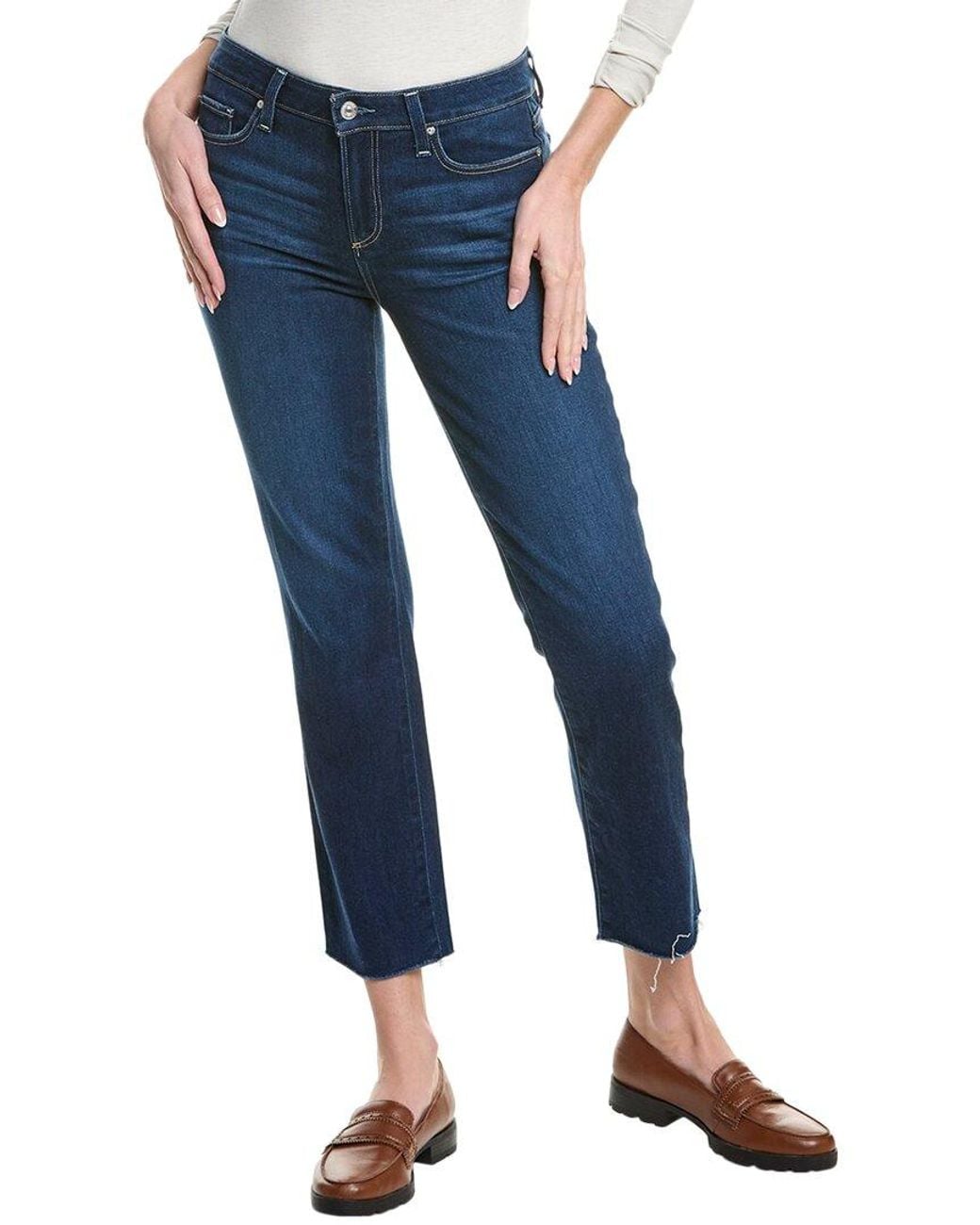 PAIGE Blue Amber Profound Raw Hem Jean