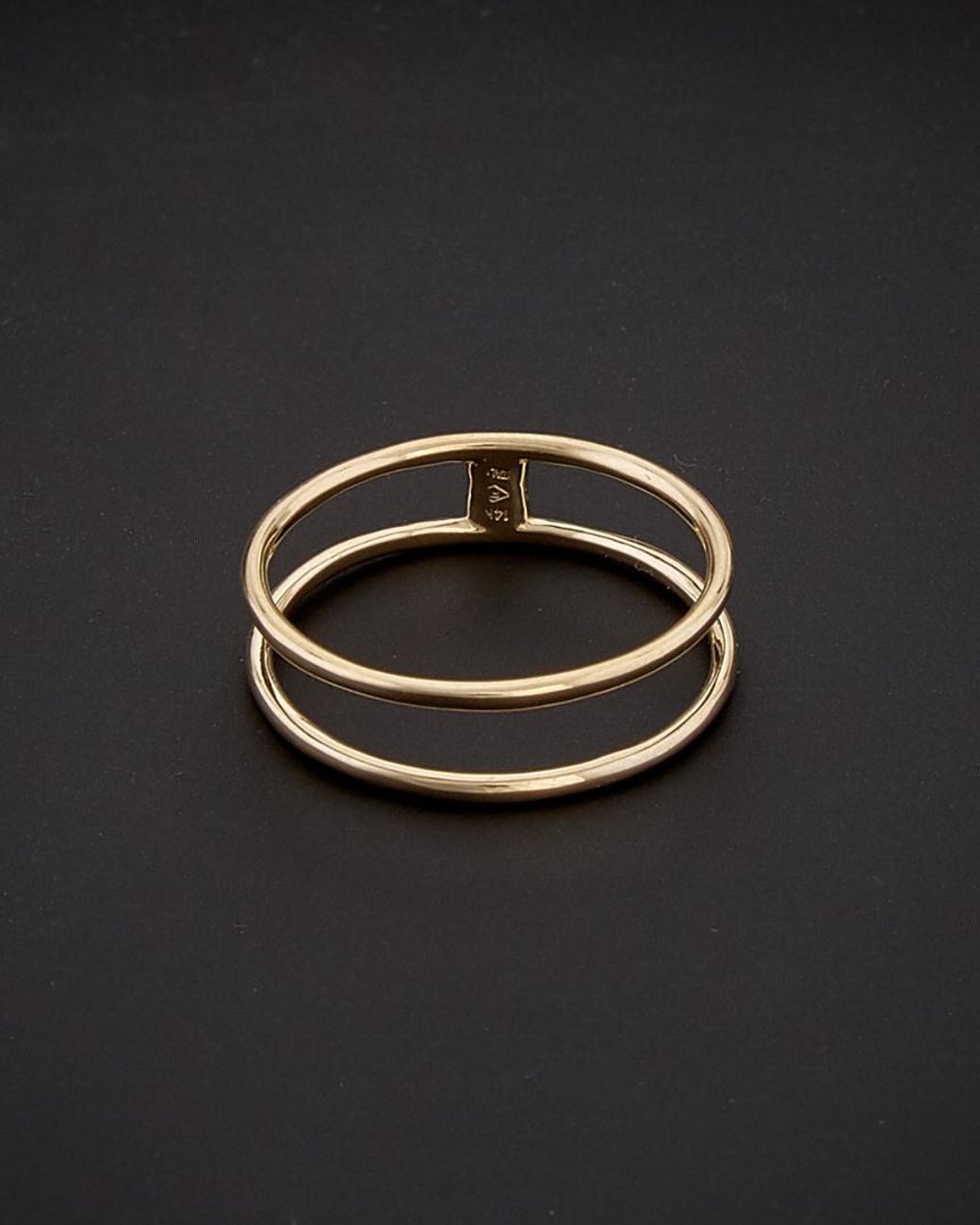 Italian Gold Black 14k Double Ring