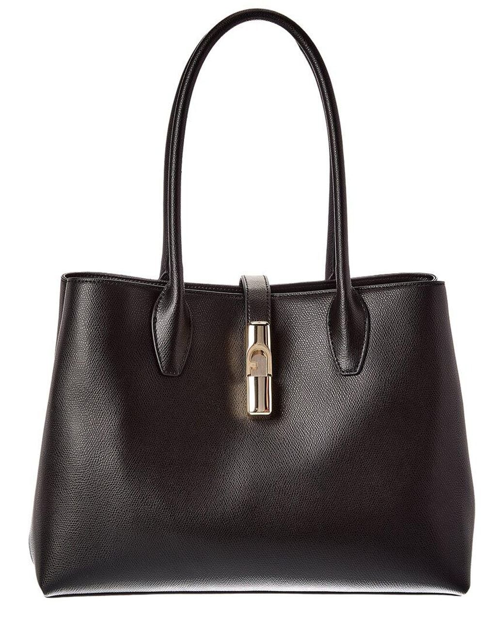 Furla Black Goccia Leather Tote