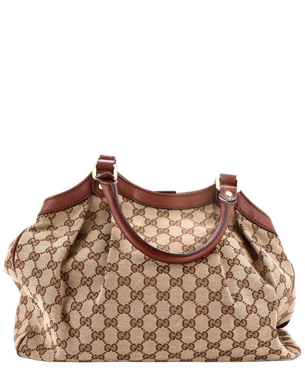 Gucci Brown Gg Canvas & Leather Sukey Tote Medium (Authentic Pre-Loved)