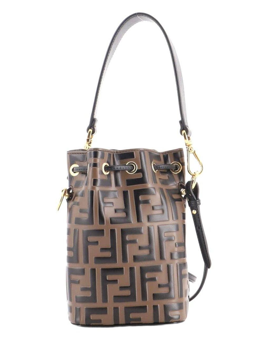 Fendi Multicolor Zucca Embossed Leather Mon Tresor Bucket Bag Mini (Authentic Pre- Loved)