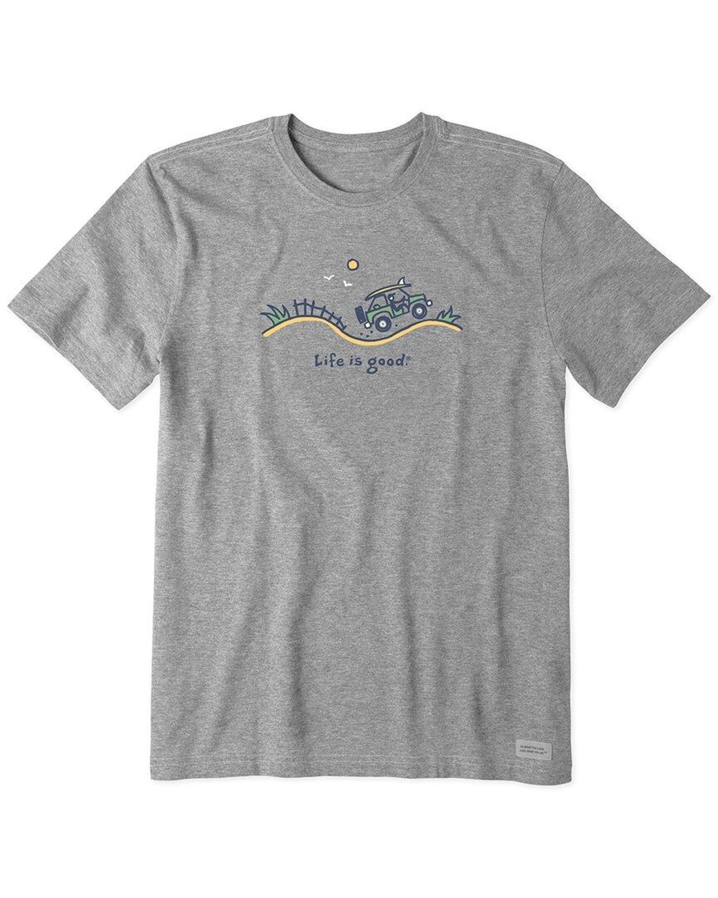 Life Is Good. Gray Crusher Tee for men