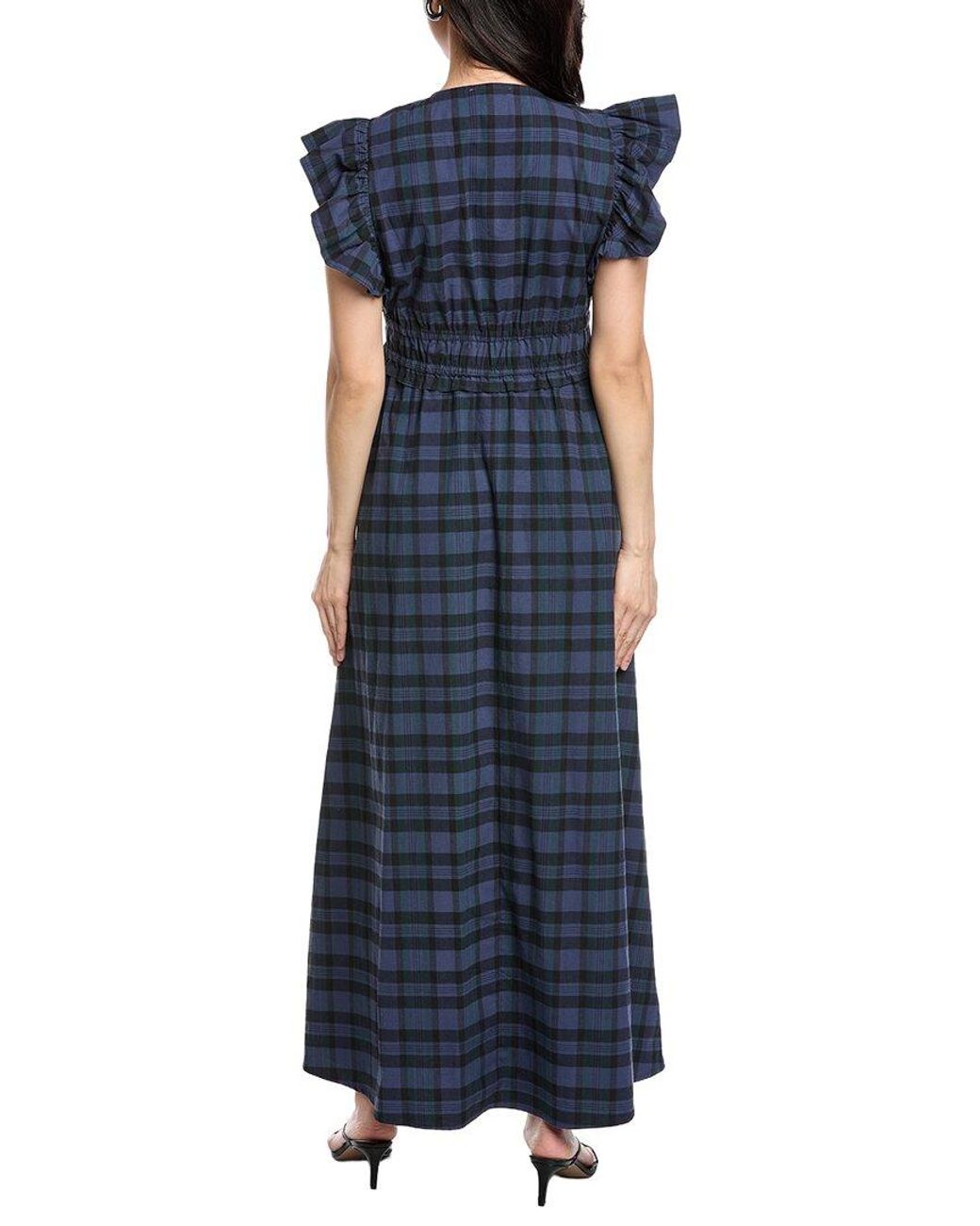 Sail To Sable Blue V-Neck Flutter Sleeve Maxi Dress