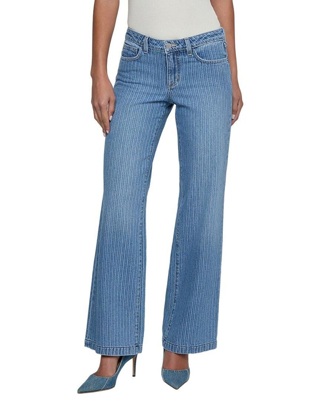 L'Agence Blue Joanne Low-Rise Wide Leg Jean