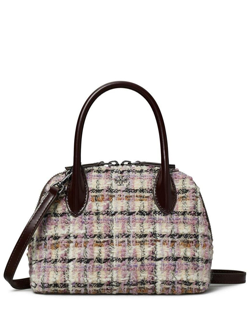 Tory Burch Emerson Tweed Mini Dome Satchel | Lyst