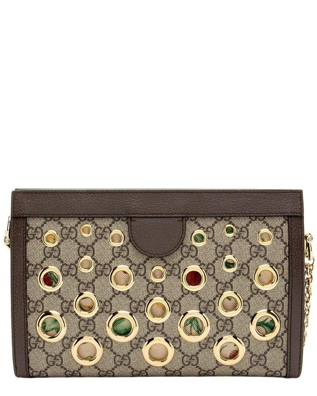 Gucci Metallic GG Supreme Ophidia Grommet Medium Chain Shoulder Bag (authentic Pre- Loved)