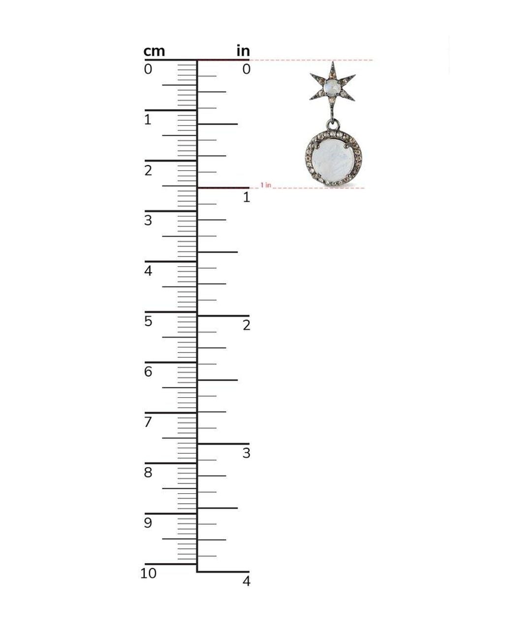 Banji Jewelry White Silver 2.53 Ct. Tw. Diamond & Moon Stone Drop Earrings