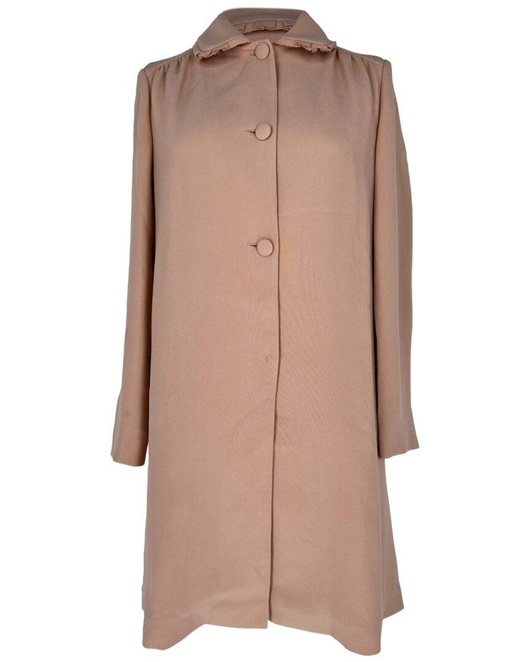 Miu Miu Brown Button-Down Peacoat, Size Eu (Authentic Pre-Loved)