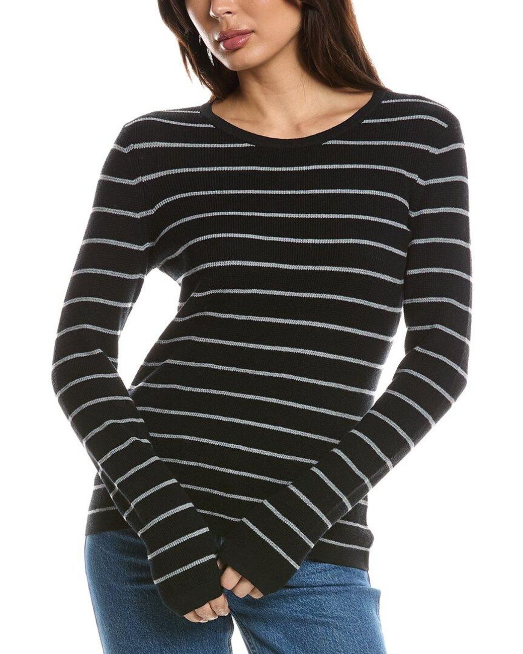 Forte Black Thermal Crewneck Cashmere-Blend Sweater