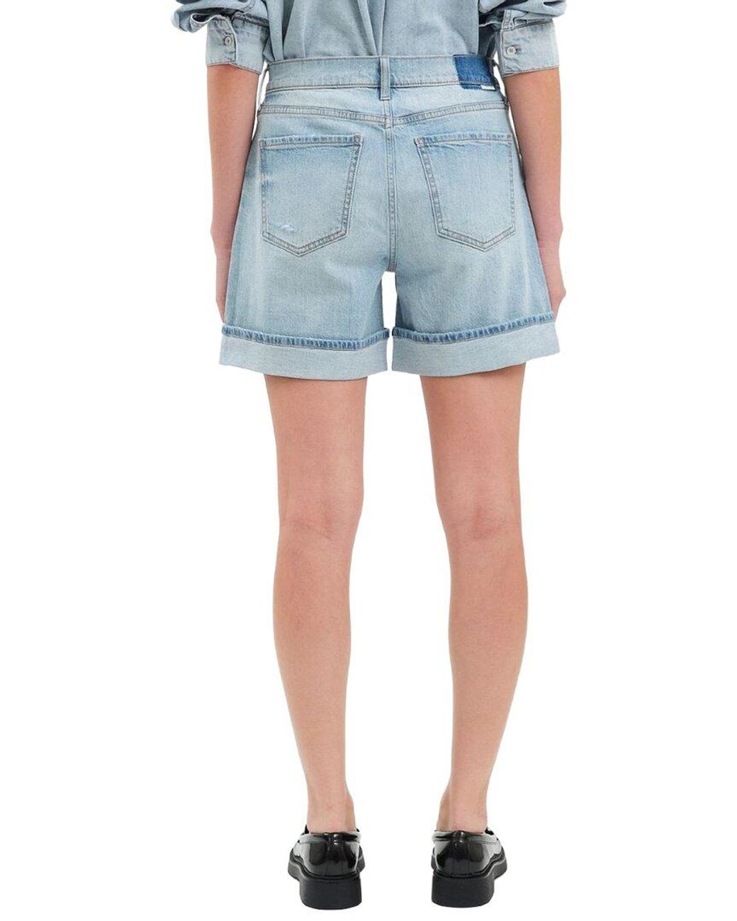 Daze Denim Blue Easy Rider Dew Drop Mid Rise Cuffed Short