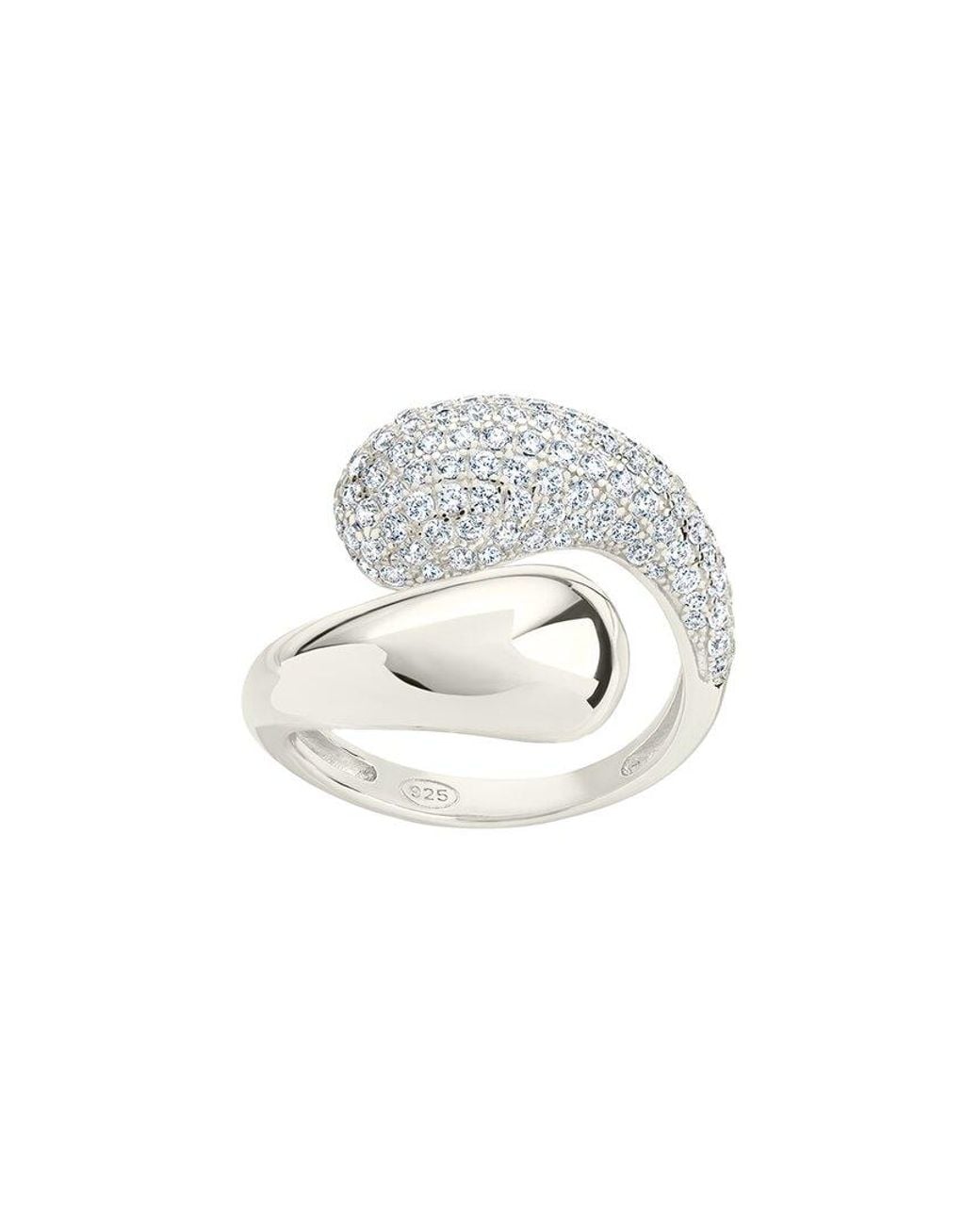 Sterling Forever White Cz Cecilia Open Ring