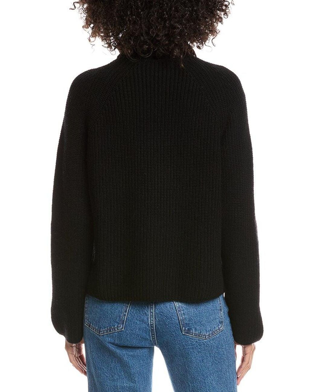Forte Black Luxe Wool & Cashmere-Blend Turtleneck Sweater