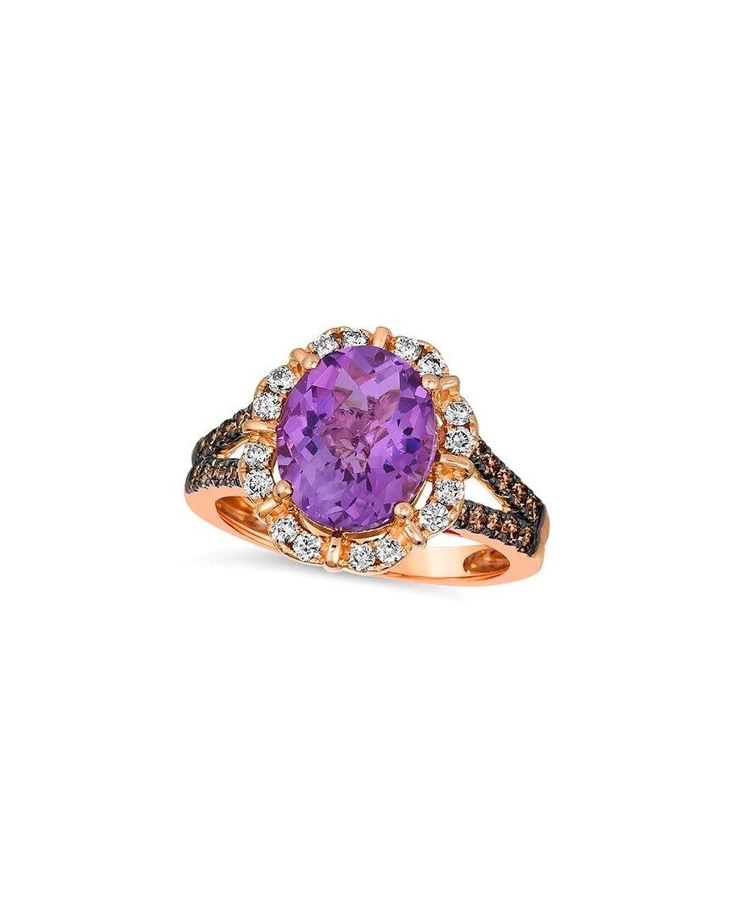 Le Vian Pink 14K Rose 3.89 Ct. Tw. Diamond & Amethyst Cocktail Ring