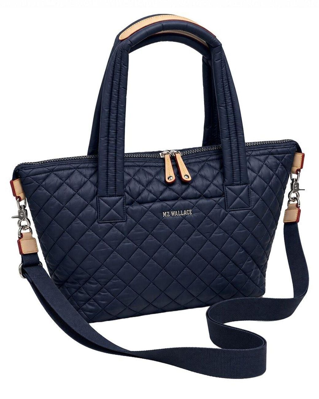 MZ Wallace Blue Medium Sutton Deluxe Nylon & Leather Shoulder Bag