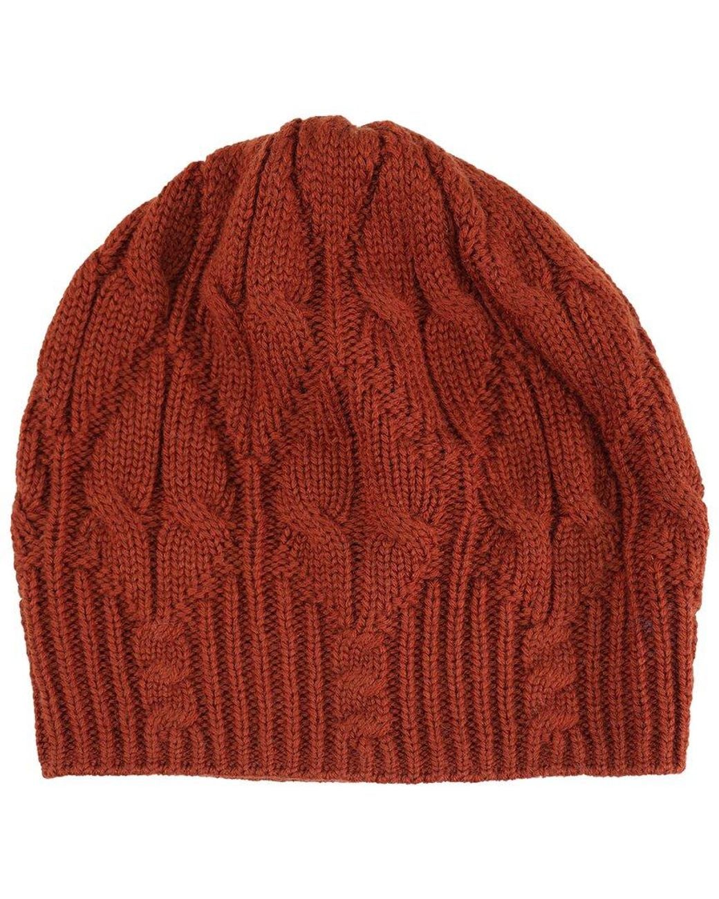 Portolano Red Merino Wool Chunky Beanie for men