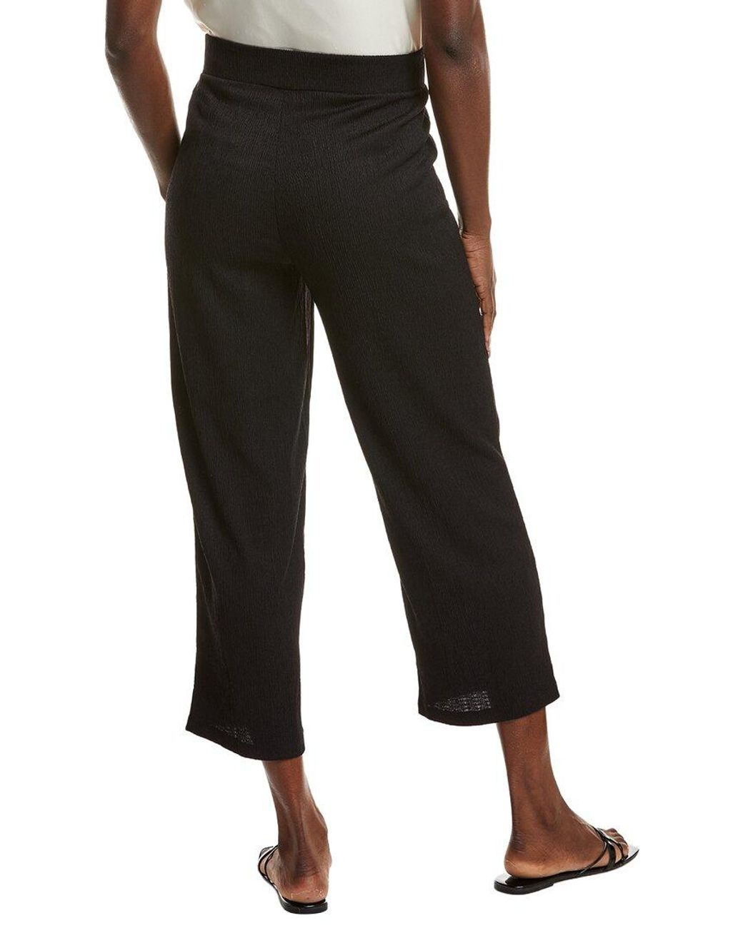 Anne Klein Black Wide Leg Crop Pant