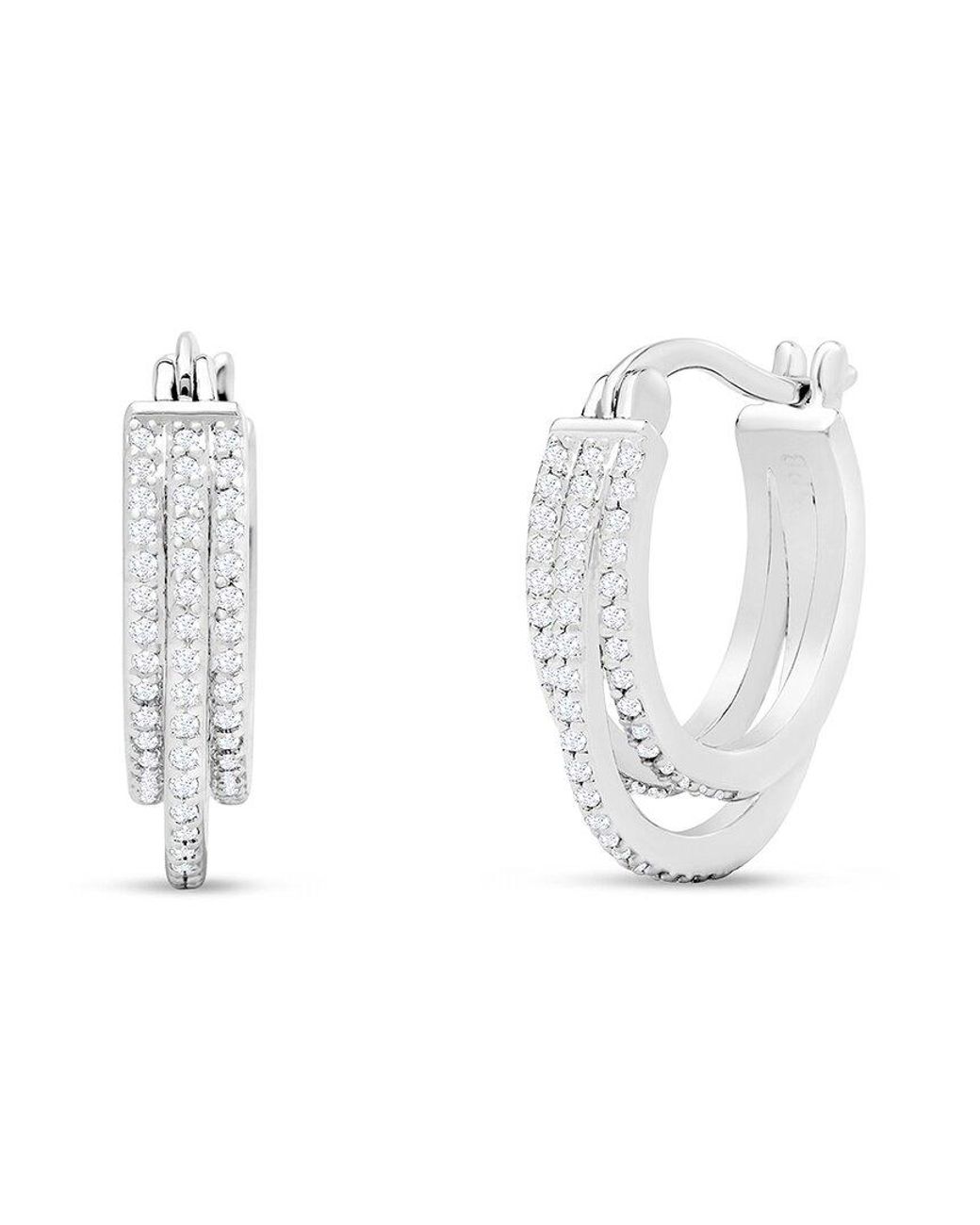 Jaclyn Smith White Platinum Plated 0.50 Ct. Tw. Lab-Grown Moissanite Earrings