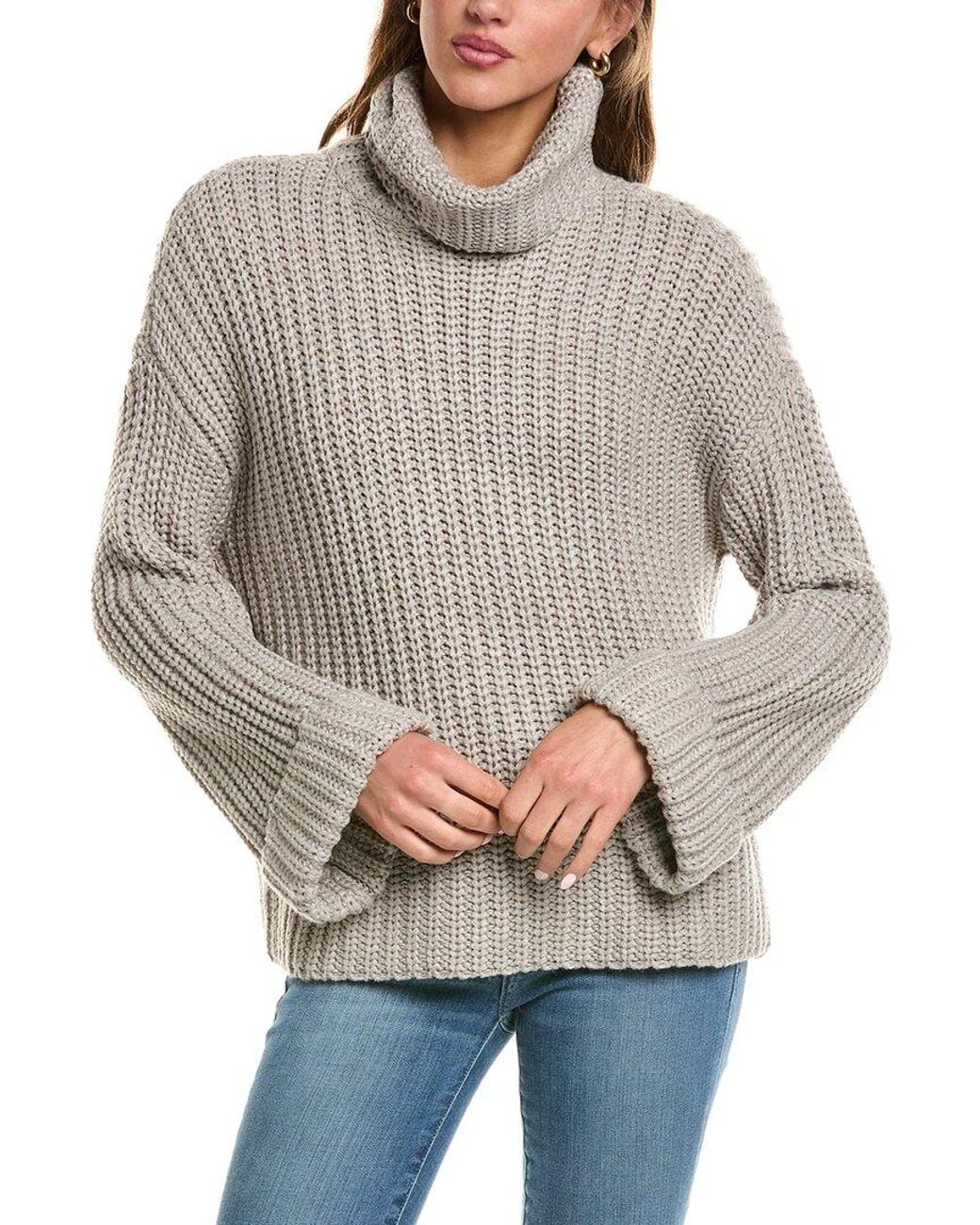 525 America Gray Vida Turtleneck Shaker Pullover