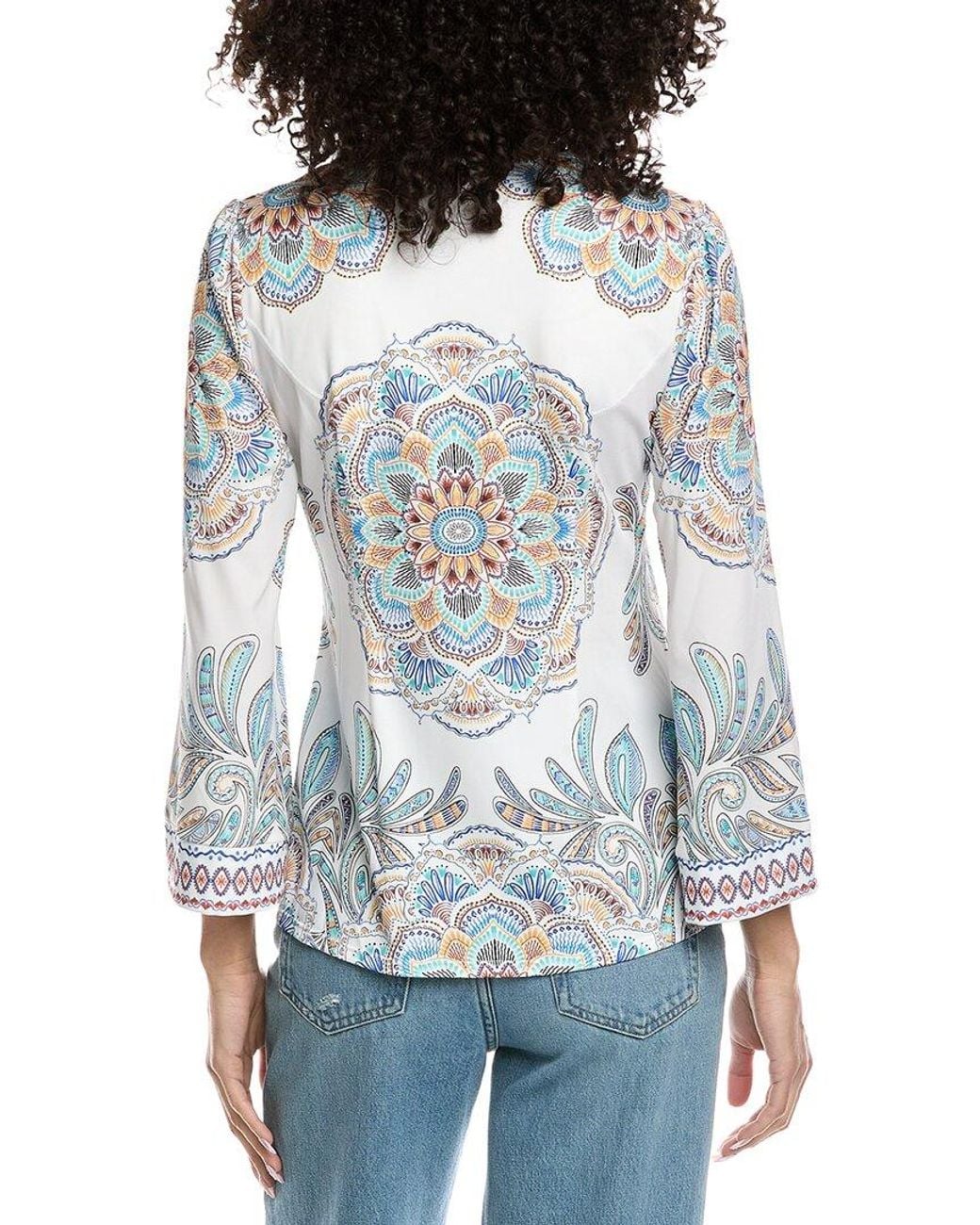 Hale Bob Blue Kimber Long Sleeve Henley