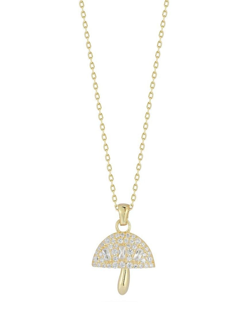 Sphera Milano Metallic 14K Over Cz Mushroom Necklace