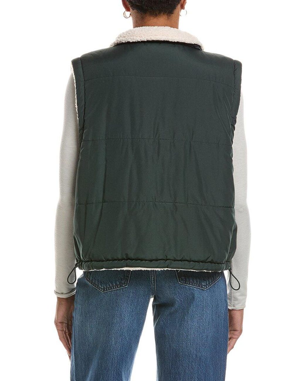 Velvet By Graham & Spencer Green Cathy Puffer Sherpa Vest