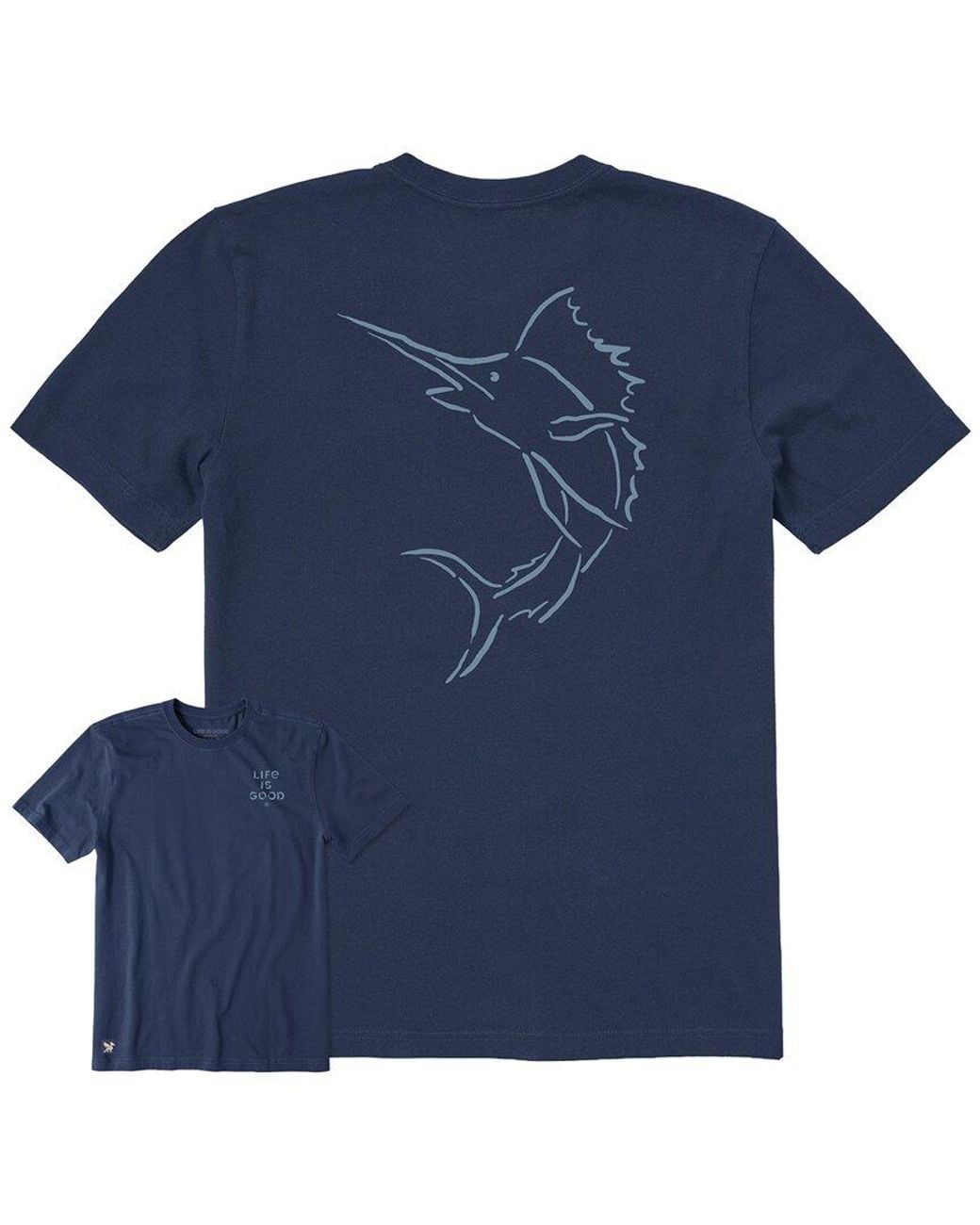 Life Is Good. Blue Crusher T-Shirt for men