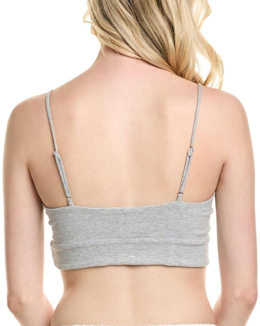 Barefoot Dreams Gray Malibu Collection Ultra Soft Rib Bralette