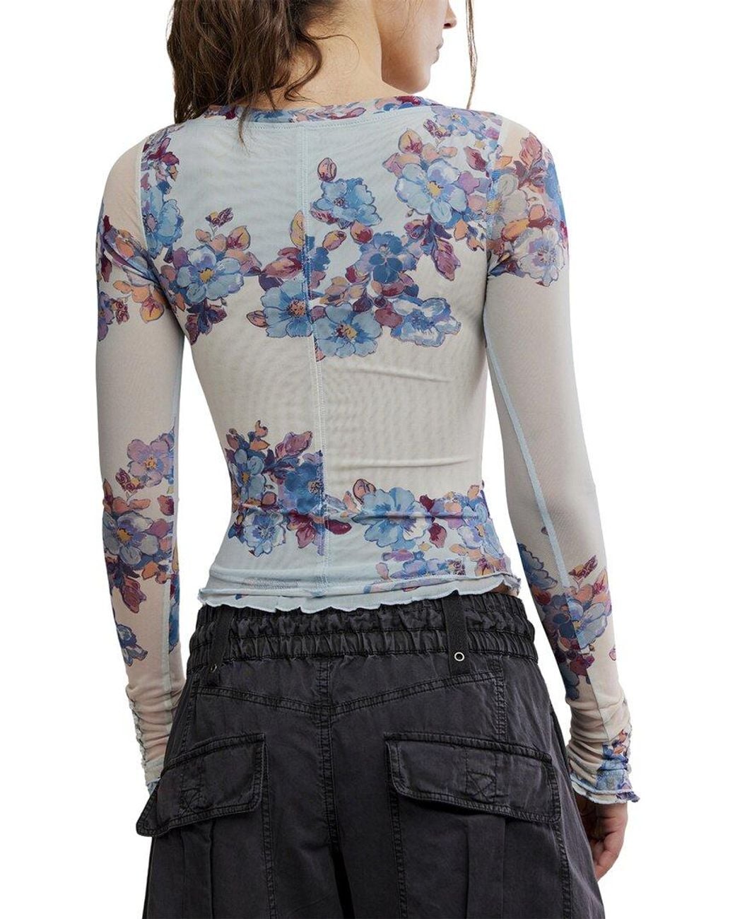 Free People Blue Lilly Printed Top