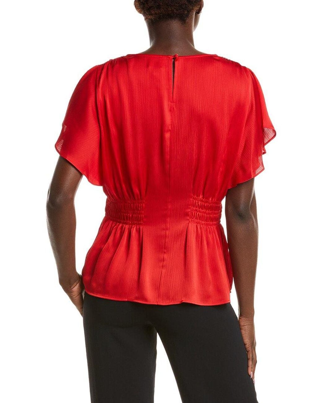 Anne Klein Red Solid Top