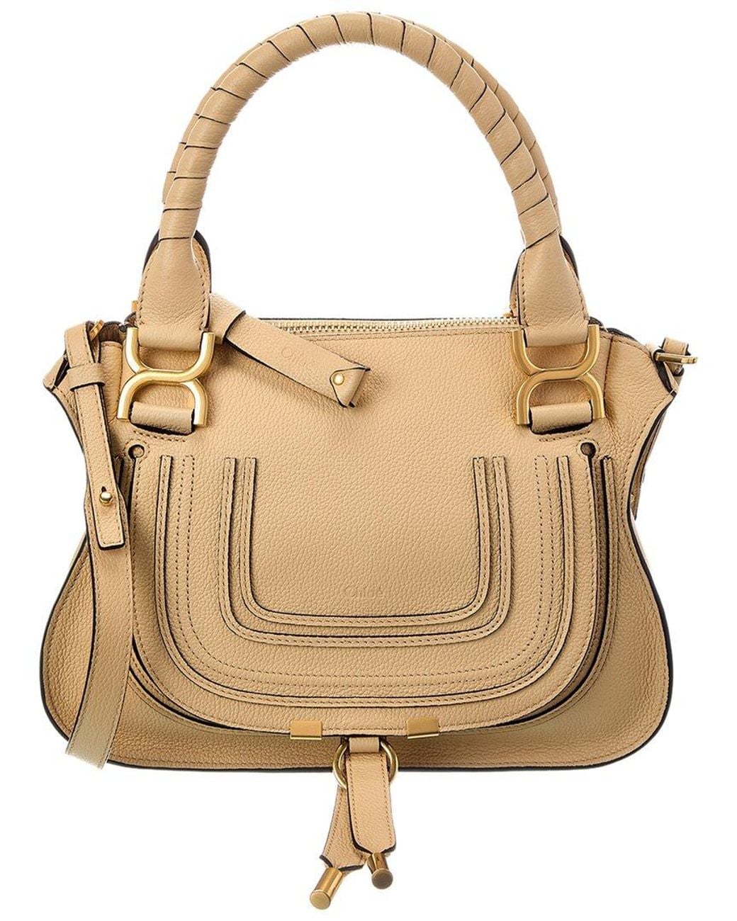 Chloé Natural Marcie Small Leather Satchel