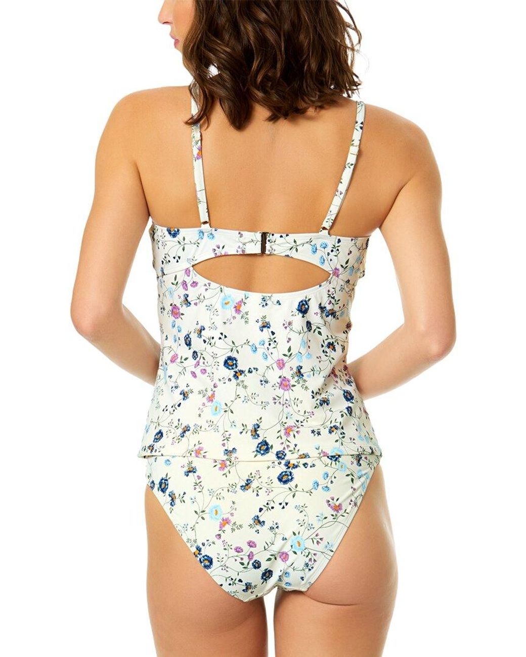 Cece Blue Ruffle V-Wire Tankini
