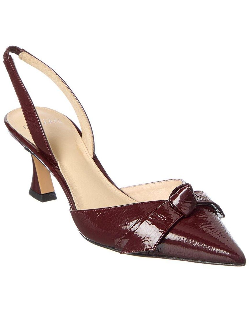 Alexandre Birman Brown Clarita Bell 60 Patent Slingback Pump