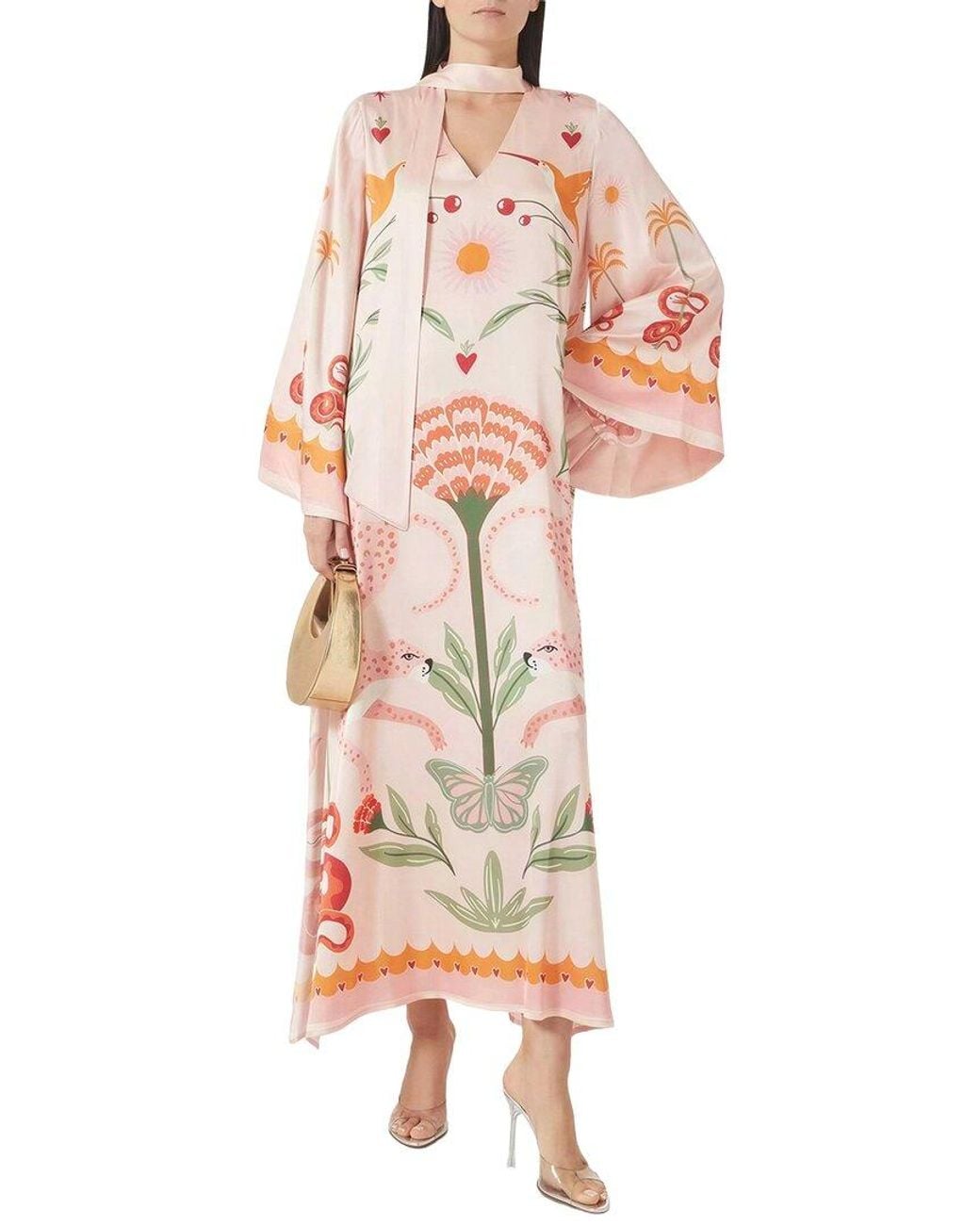 Ariele Tesoro Pink Print Maxi Dress