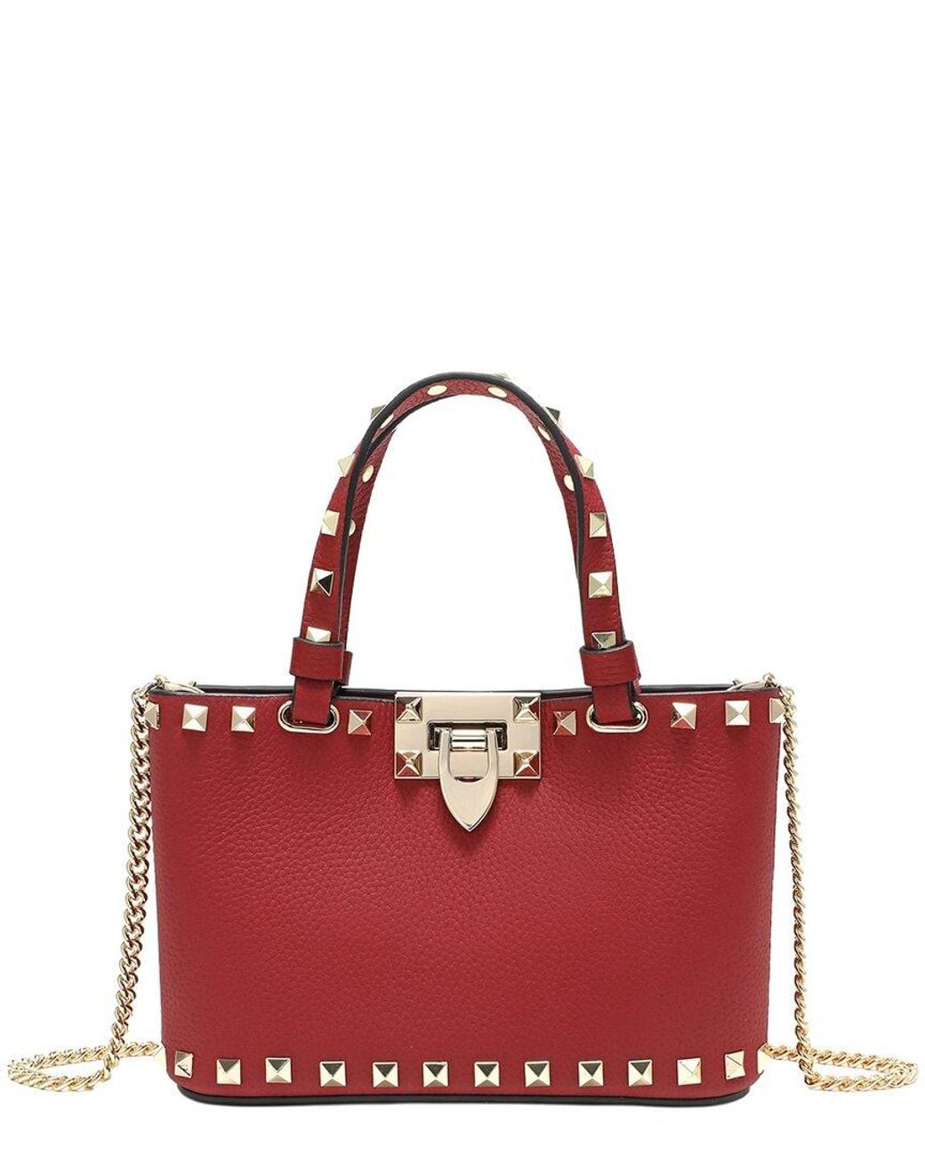 Tiffany & Fred Paris Red Studded Leather Crossbody