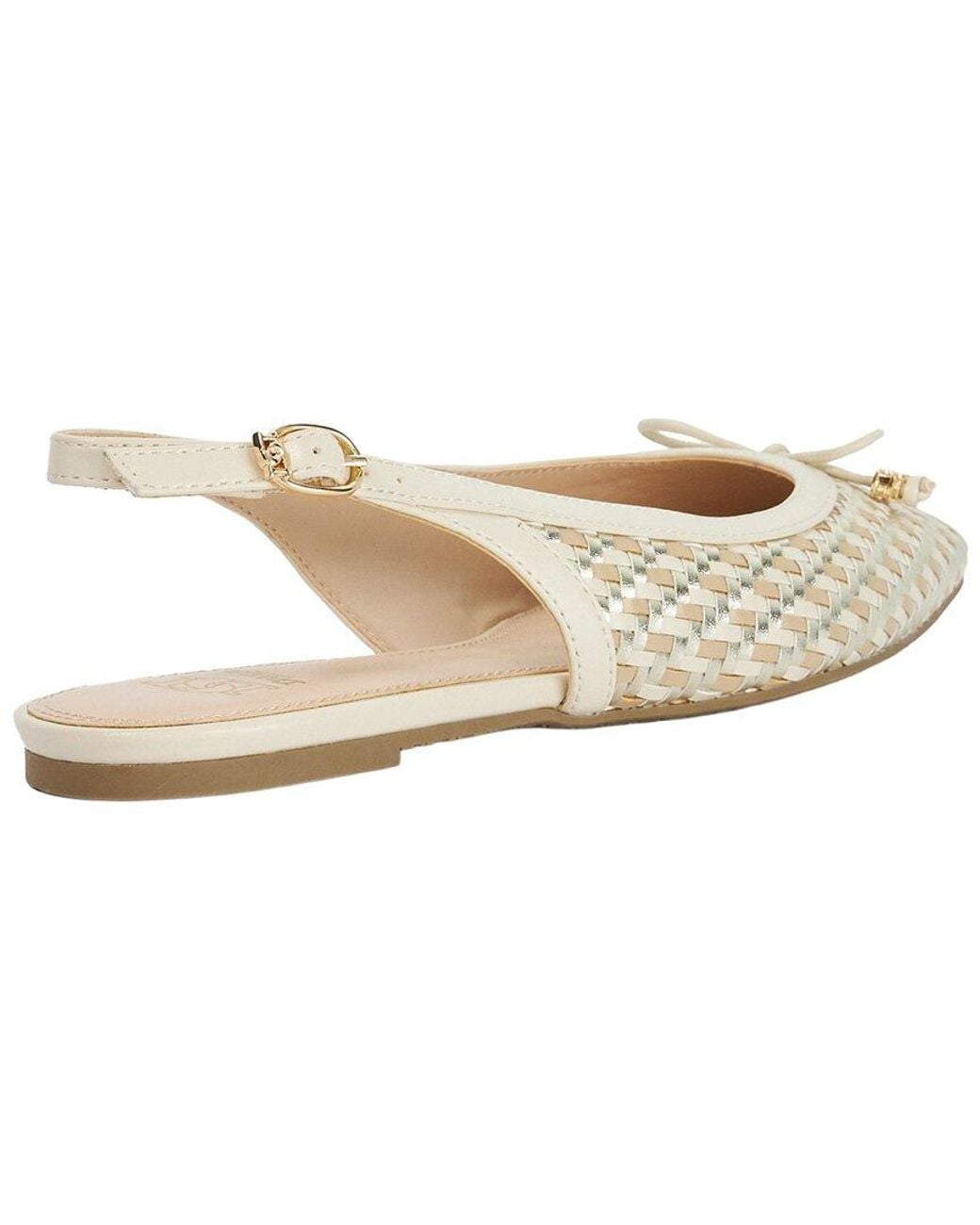 Dune White Haiiden Sling Back Flat