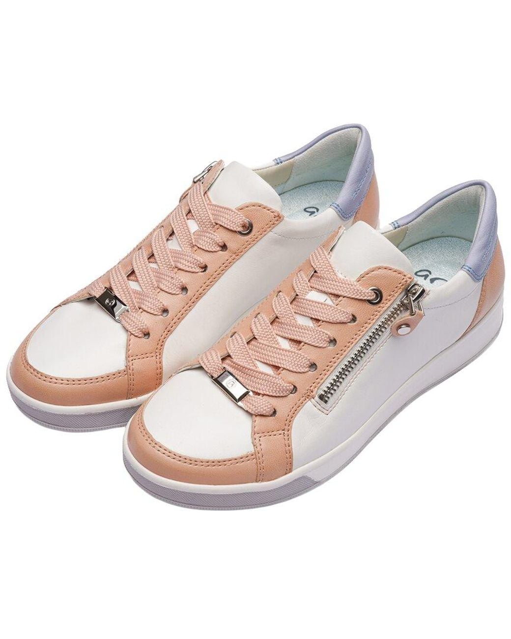 Ara Pink Low Leather Sneaker