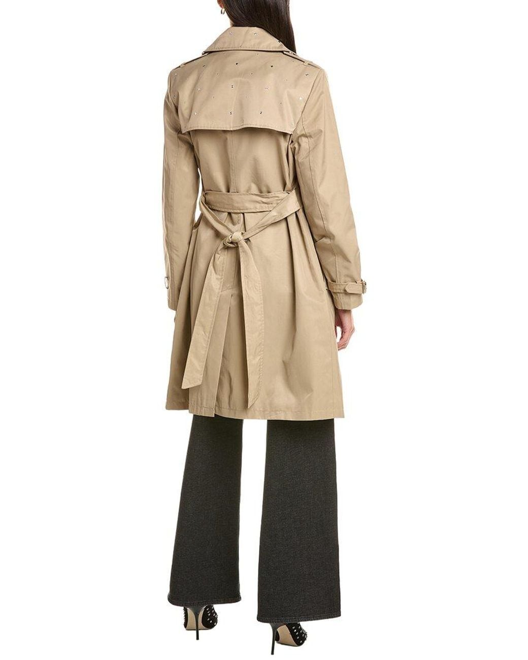 Cece Natural Studs Trench Coat