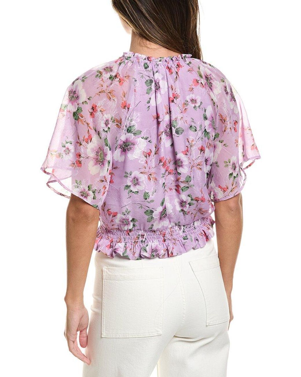 Cece Red Ruffle Raglan Top