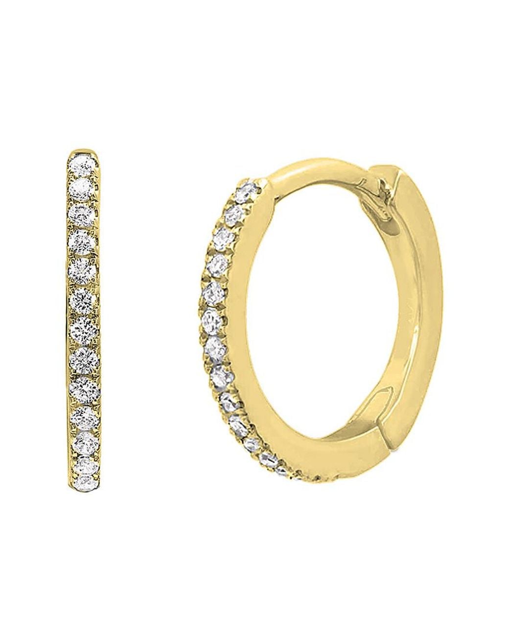 Savvy Cie Metallic 18k Over Silver Cz Hoops