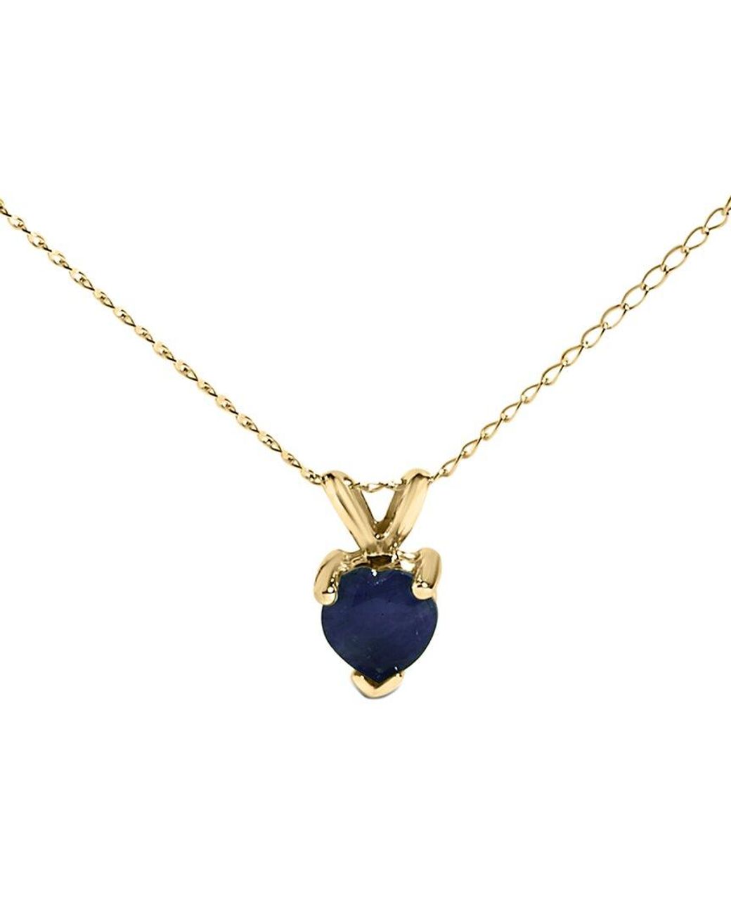 Haus of Brilliance Blue Colorful Gemstones 14K 0.45 Ct. Tw. Sapphire Pendant Necklace