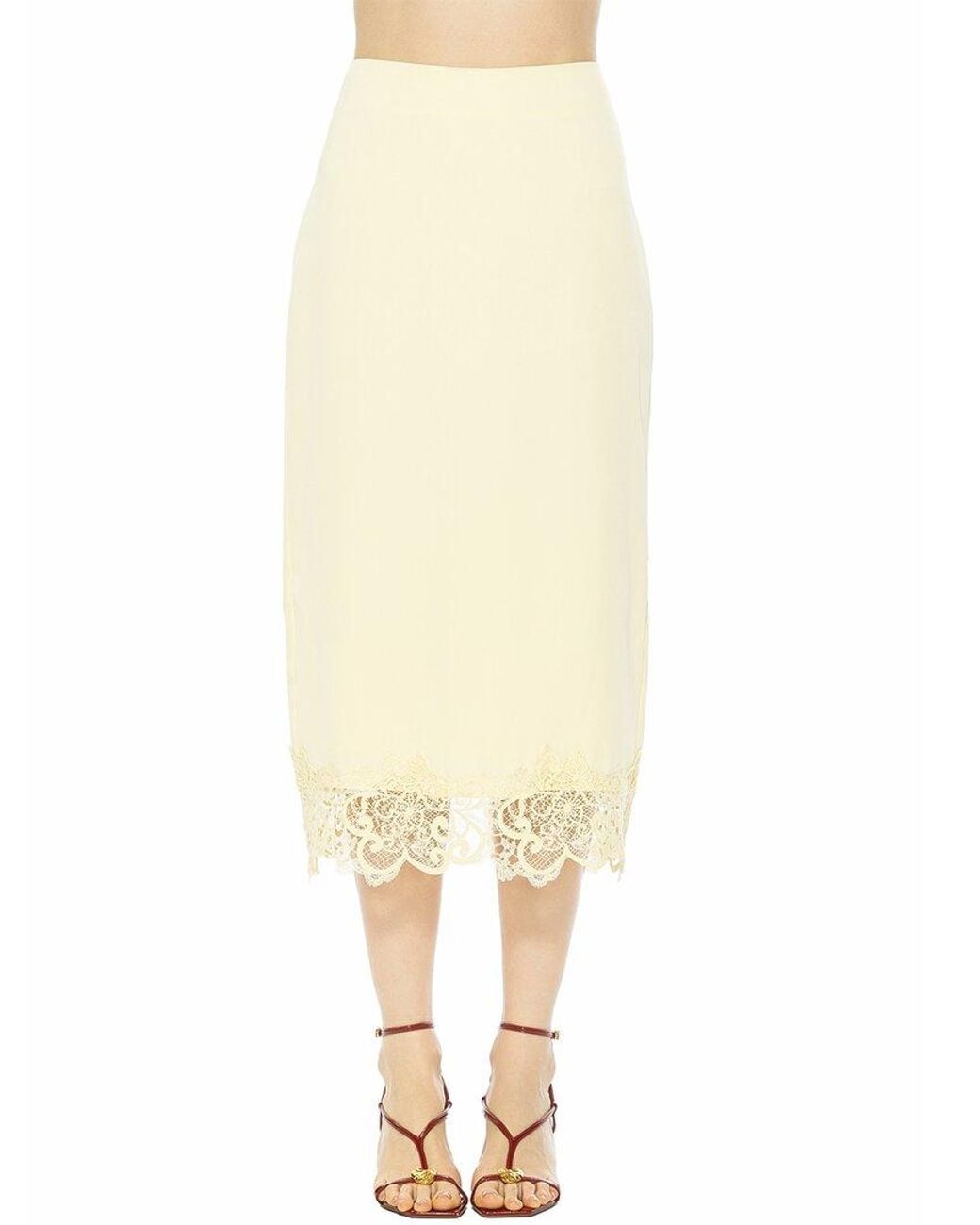 Alexia Admor White Ashen Pencil Skirt