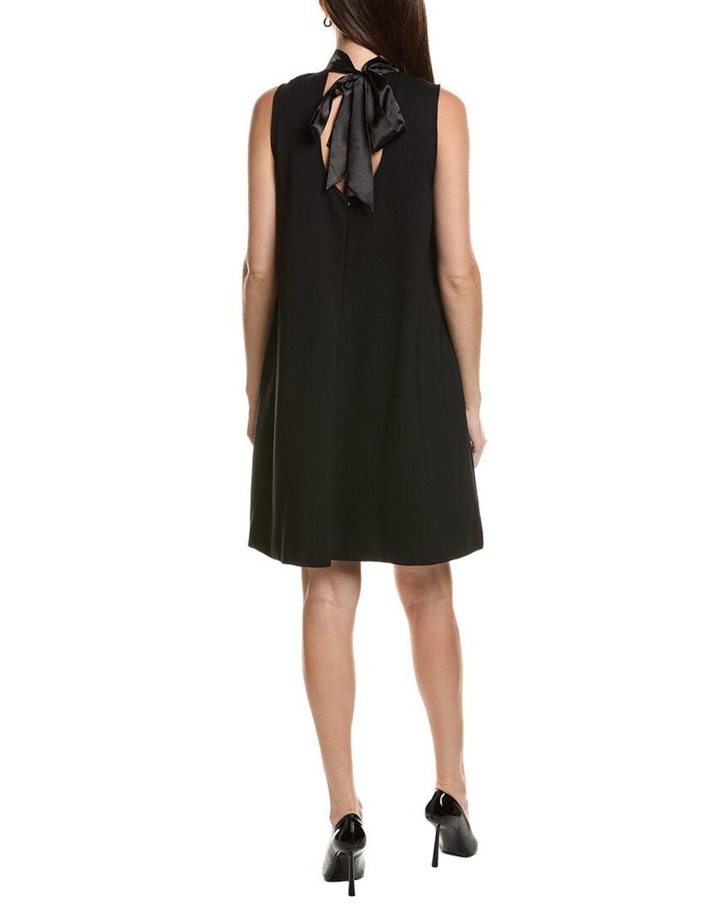 tyler boe Black Cleo Ponte Satin Trim Dress